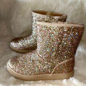 CAT & JACK Little Girls Sparkling Bling Sherpa Boots ~ NWTS - DIFFERENT SIZES !